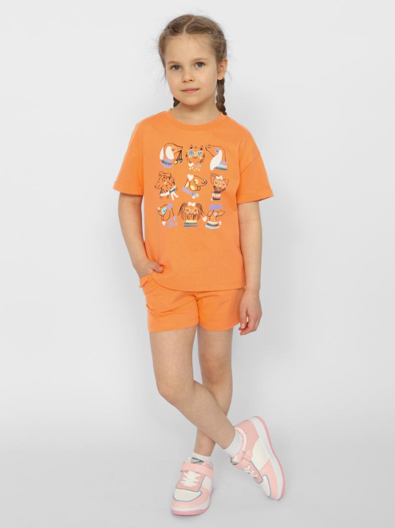 картинка Футболка для девочки Cherubino CSKG 63557-29-372 Оранжевый от магазина детских товаров ALiSa