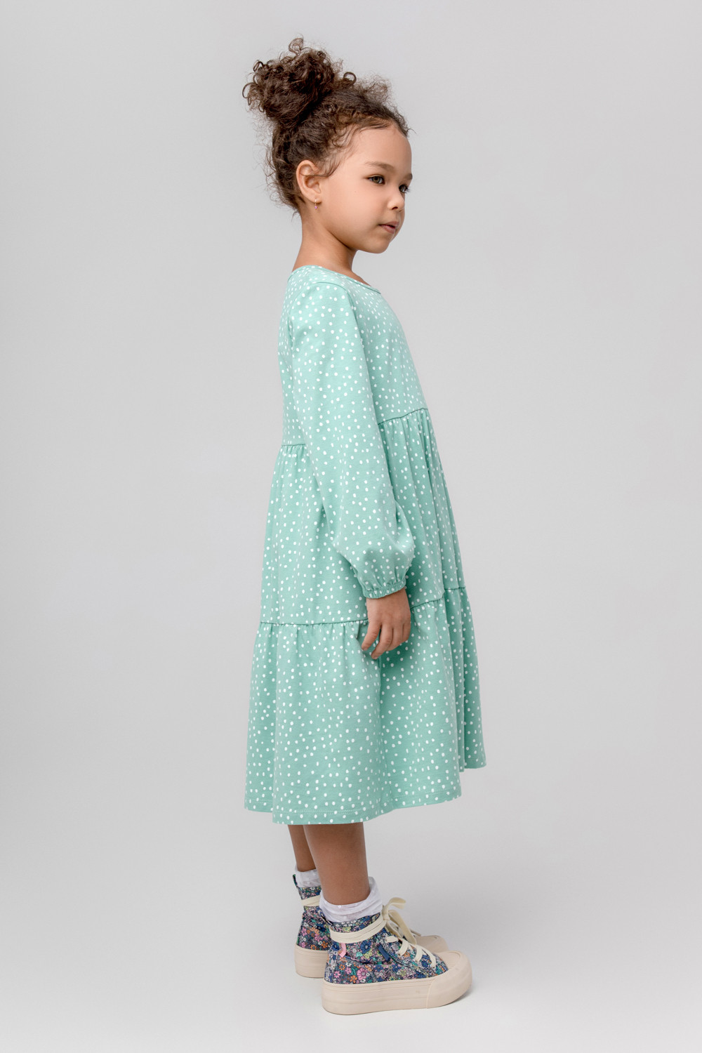 картинка Платье для девочки Crockid КР 5770 мятный зеленый, крапинки к363 от магазина детских товаров ALiSa