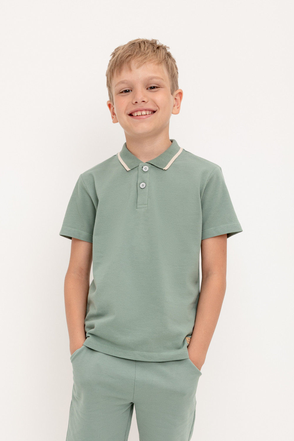 картинка Джемпер поло для мальчика Crockid КР 302233 полынь к426 от магазина детских товаров ALiSa