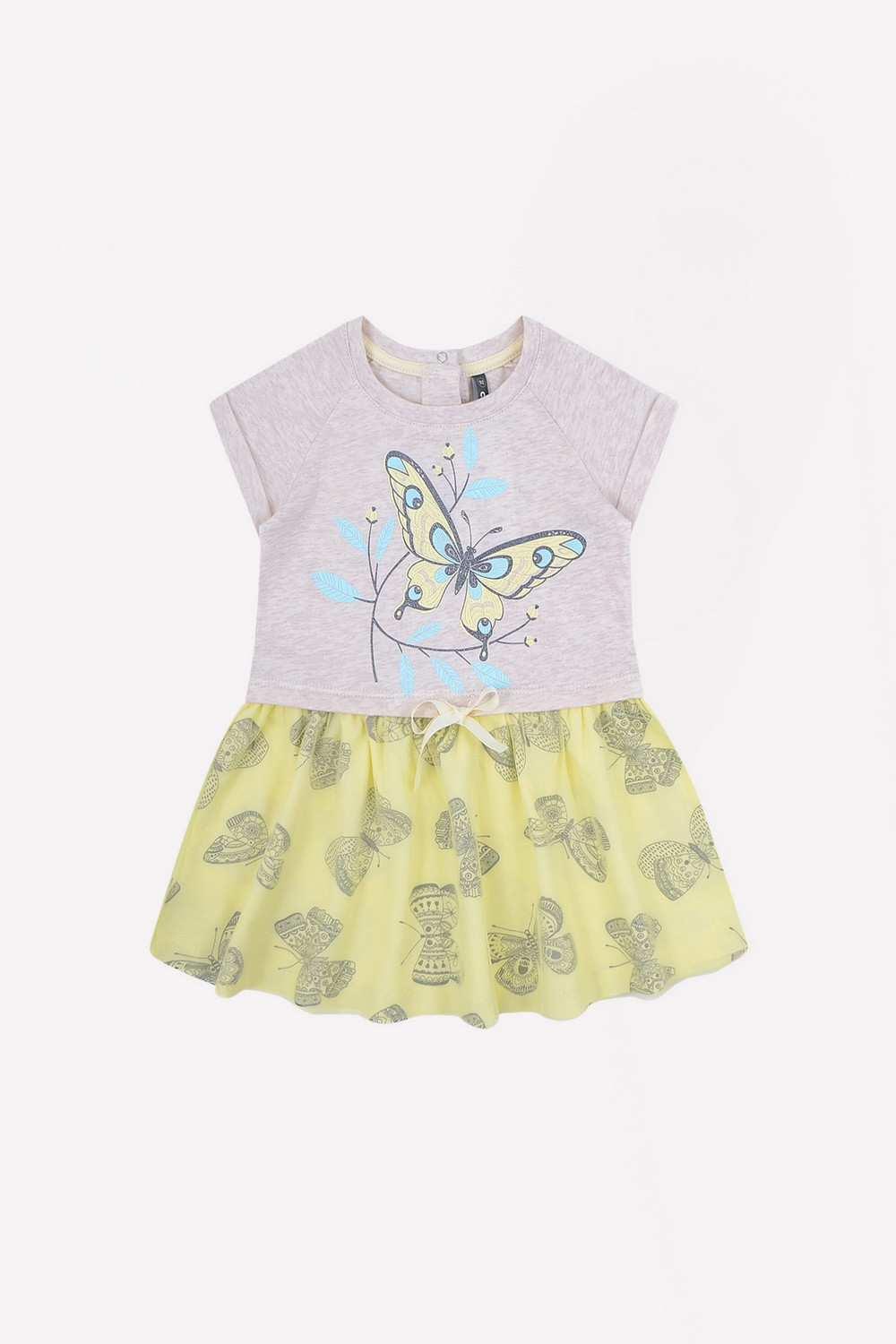 картинка Платье для девочки Crockid К 5659 светло-бежевый меланж, бл. лимонный от магазина детских товаров ALiSa