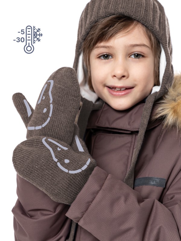 картинка Варежки двойные NIKASTYLE 14з17024 Кофе от магазина детских товаров ALiSa