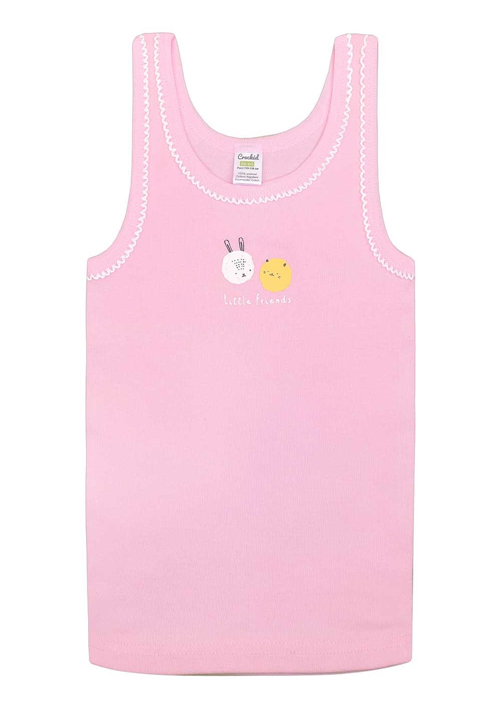 картинка Майка для девочки Crockid К 1066 нежно-розовый (зверята) от магазина детских товаров ALiSa