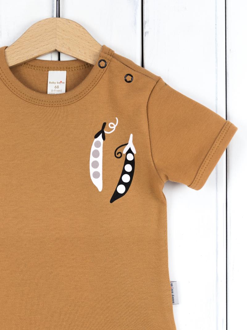 картинка Футболка для мальчика Baby Boom Ф94/2-И Стручки гороха, охра от магазина детских товаров ALiSa