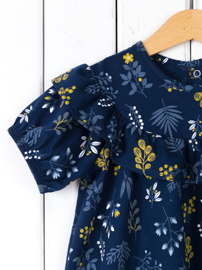 картинка Платье для девочки Baby Boom С192/1-К Веточки на синем от магазина детских товаров ALiSa