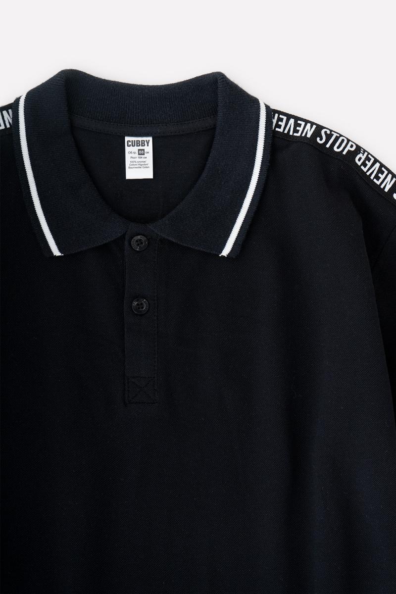 картинка Джемпер-поло для мальчика КБ 301801 черный к72 от магазина детских товаров ALiSa