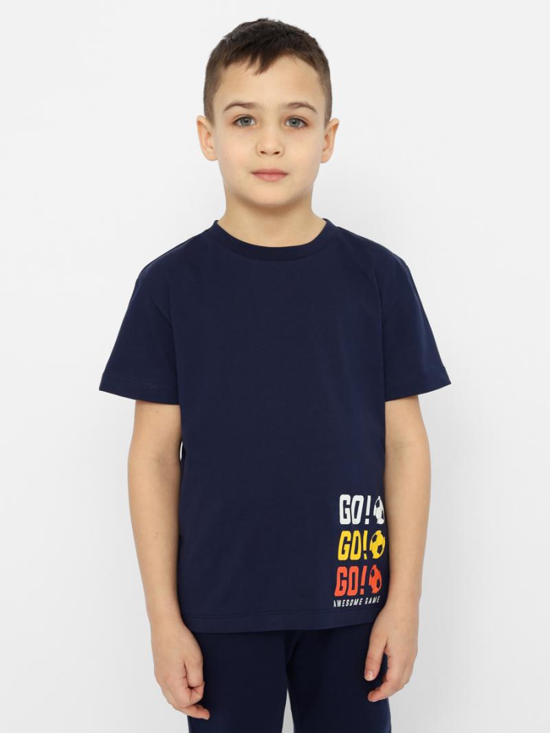 картинка Футболка для мальчика Cherubino CSKB 63657-41 Темно-синий от магазина детских товаров ALiSa