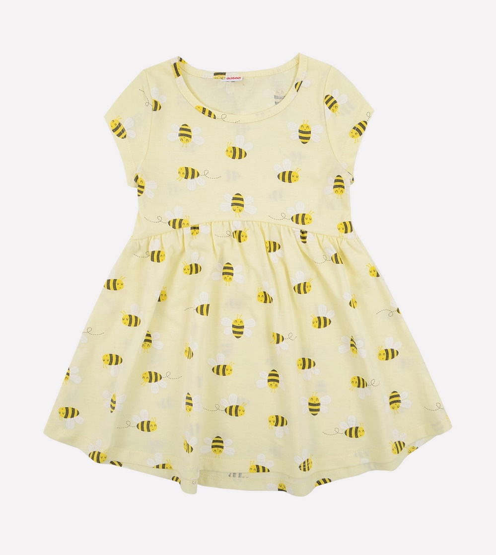 картинка Платье для девочки Crockid К 5668 светло-желтый, веселые пчелки от магазина детских товаров ALiSa