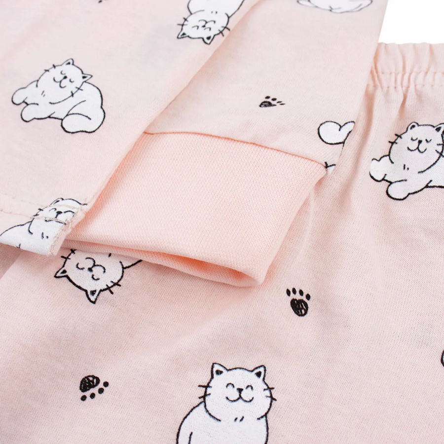 картинка Пижама для девочки Youlala 0936101903 Персиковй коты от магазина детских товаров ALiSa