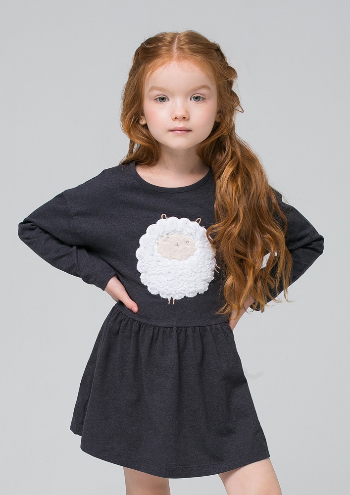 картинка Платье для девочки Crockid КР 5473 темно-серый8 к187 от магазина детских товаров ALiSa
