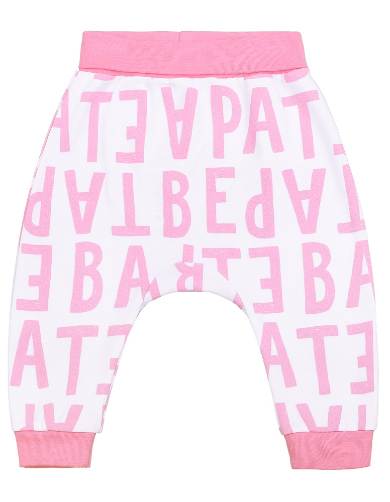 картинка Брюки для девочки Crockid К 4634 розовые нарисованные буквы от магазина детских товаров ALiSa