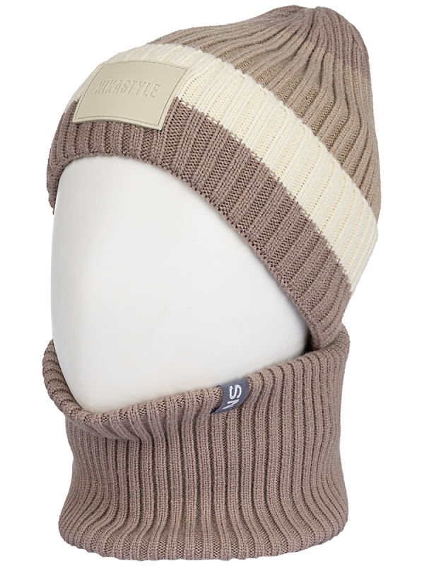 картинка Комплект шапка снуд для девочки NIKASTYLE 12з16524 Какао молоко от магазина детских товаров ALiSa