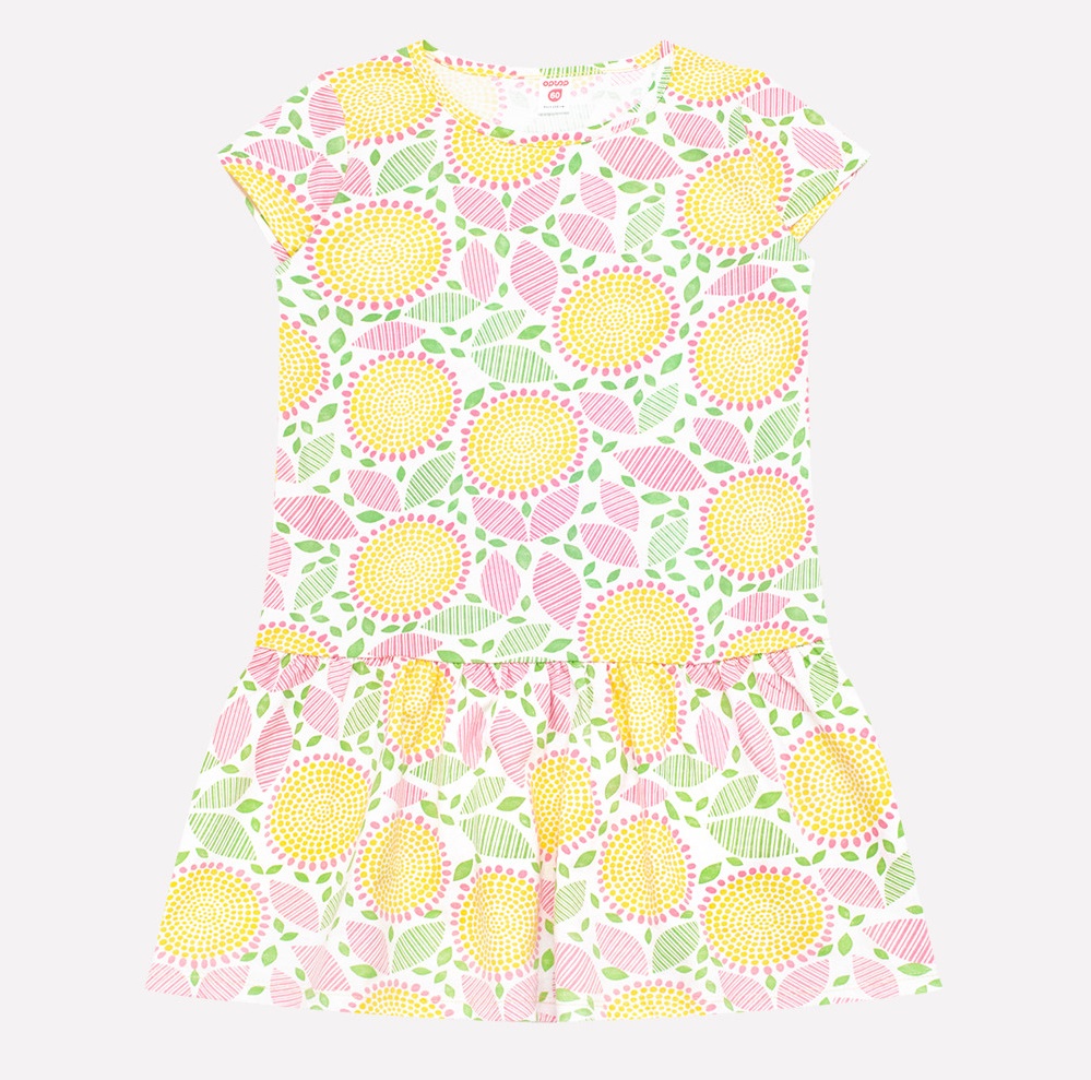 картинка Платье для девочки Crockid К 5512 подсолнухи на сахаре от магазина детских товаров ALiSa