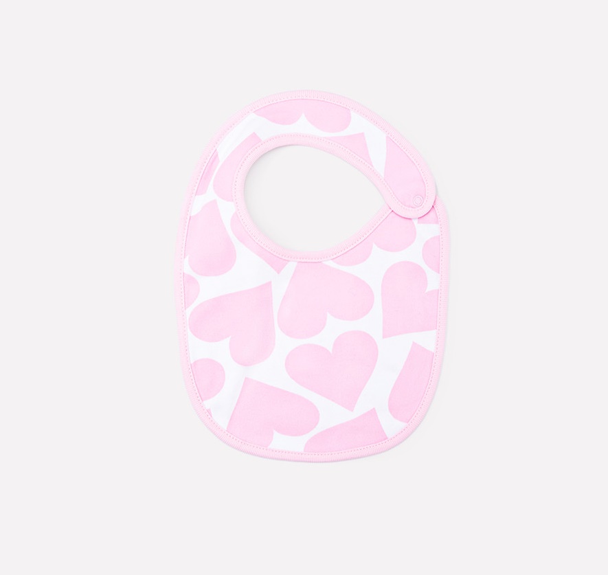 картинка Фартук-нагрудник для девочки Crockid К 8502 светло-розовые сердечки на белом от магазина детских товаров ALiSa