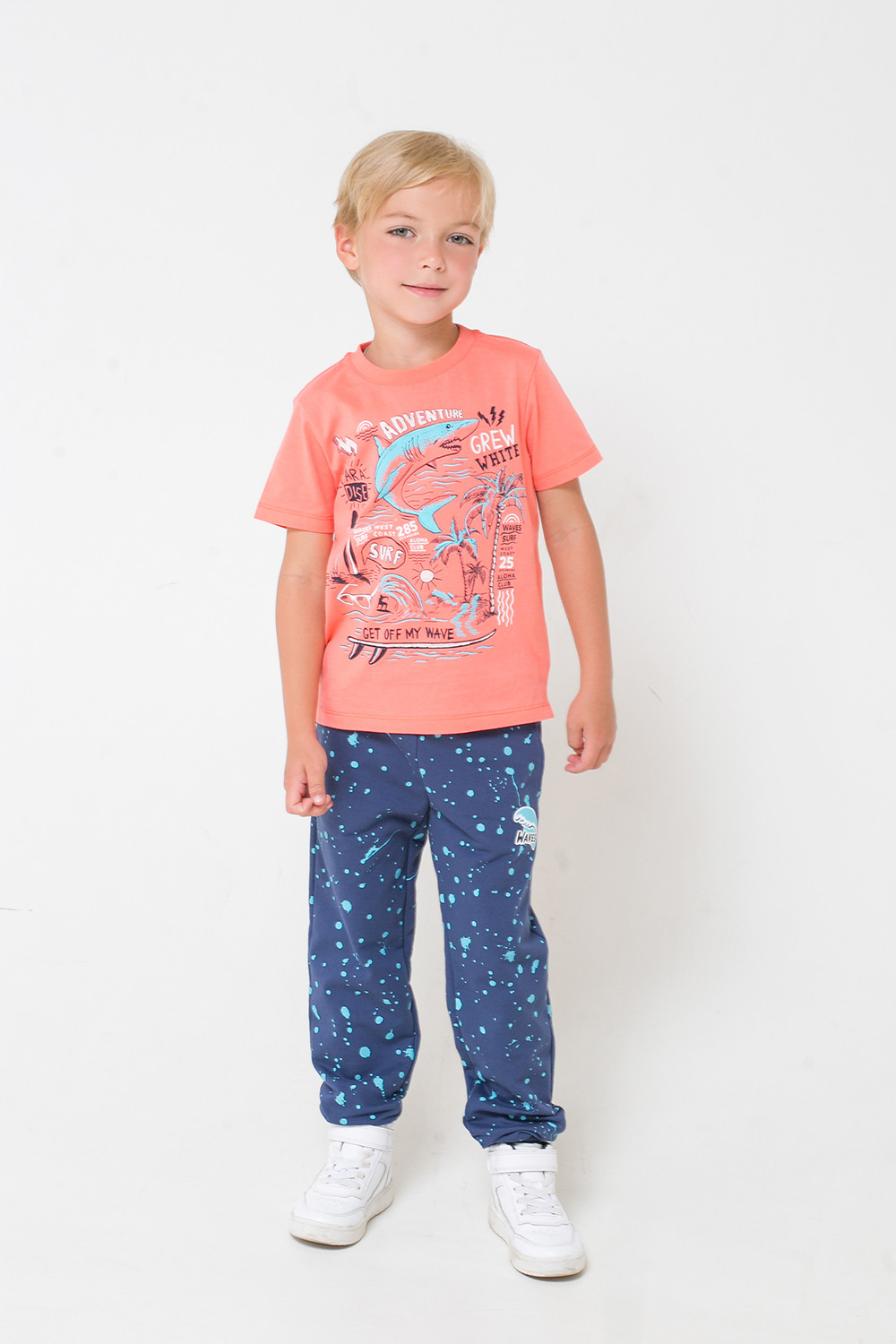 картинка Брюки для мальчика Crockid КР 4975 темно-синий, пятна краски к284 от магазина детских товаров ALiSa