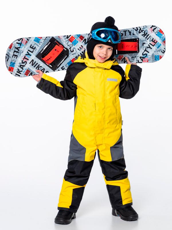 картинка Комбинезон зимний для мальчика NIKASTYLE 8з6524 Желтый черный от магазина детских товаров ALiSa