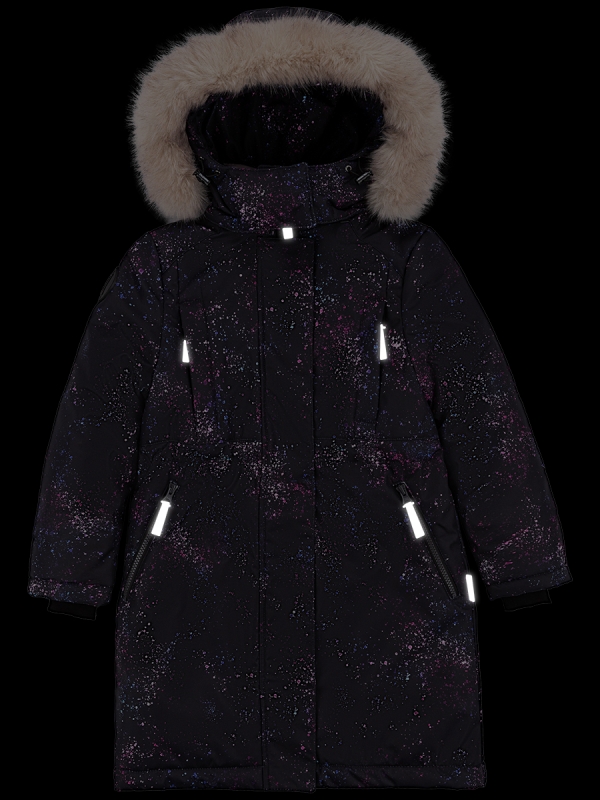 картинка Пальто зимнее для девочки NIKASTYLE 6з1824 Черный фуксия от магазина детских товаров ALiSa