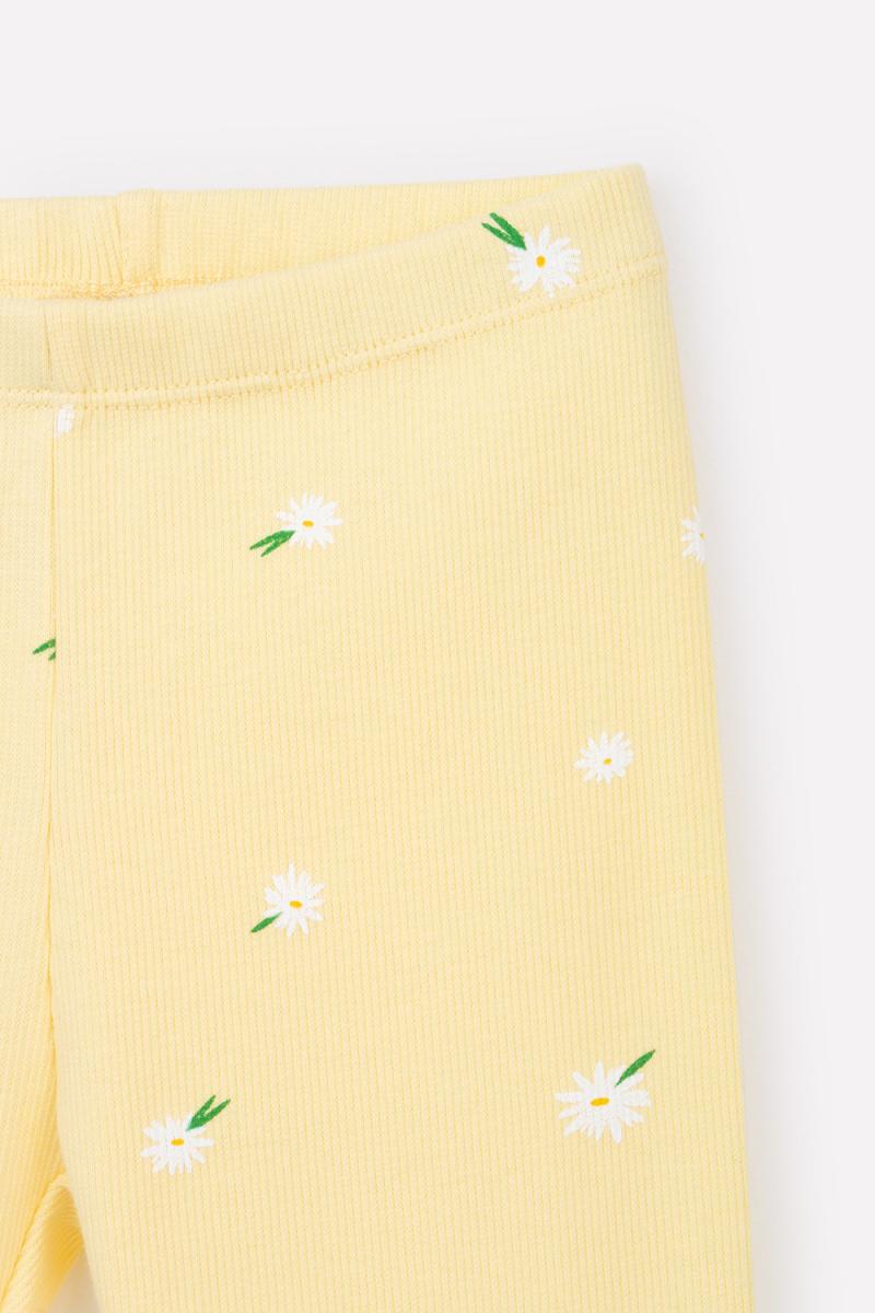 картинка Бриджи для девочки Crockid КР 400546 бледно-желтый, летние цветы к395 от магазина детских товаров ALiSa