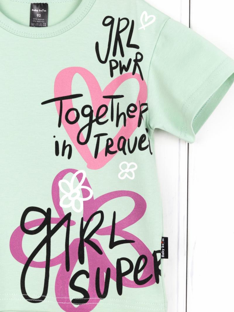 картинка Футболка для девочки Baby Boom Ф106/4-К Серебристая мята Б117 от магазина детских товаров ALiSa