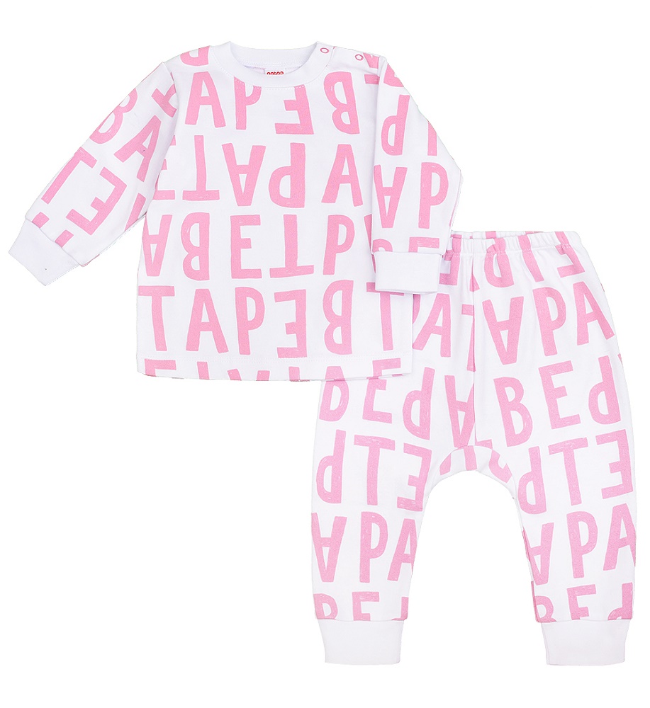 картинка Комплект для девочки Crockid К 2456 розовые нарисованные буквы от магазина детских товаров ALiSa