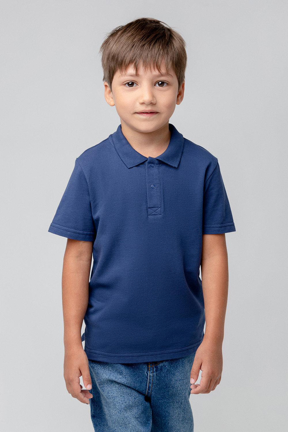 картинка Джемпер с воротником поло для мальчика Crockid К 302108 синий космос от магазина детских товаров ALiSa