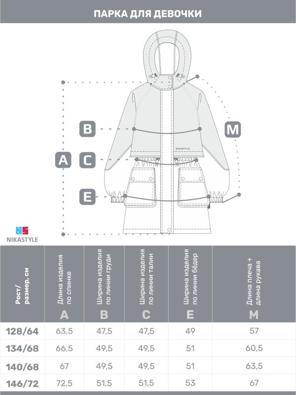 картинка Парка утеплённая для девочки NIKASTYLE 5м3425 Сакура Графит от магазина детских товаров ALiSa