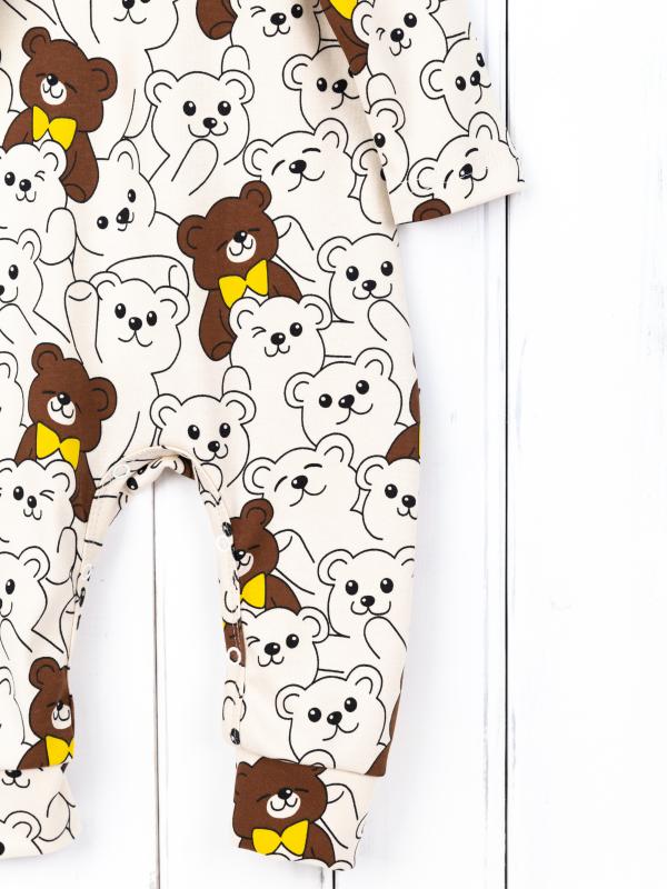 картинка Комбинезон на манжете Baby Boom К383/1-И я728 Мишки на бежевом от магазина детских товаров ALiSa