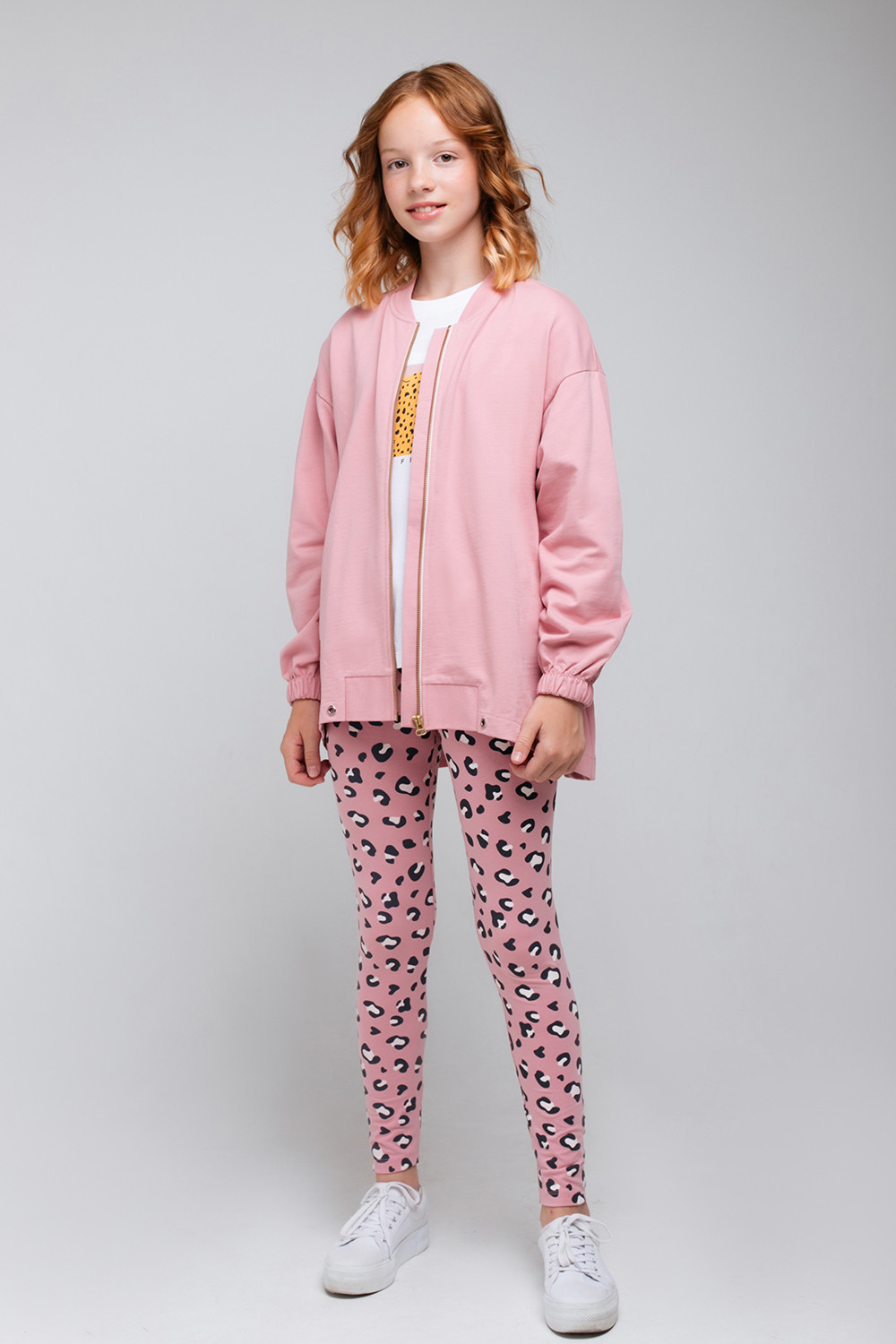 картинка Бриджи для девочки КБ 4763 розовый зефир, леопард к74 от магазина детских товаров ALiSa