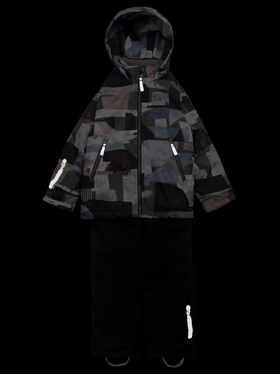 картинка Комплект утеплённый для мальчика NIKASTYLE 7м1325 Хаки черный от магазина детских товаров ALiSa