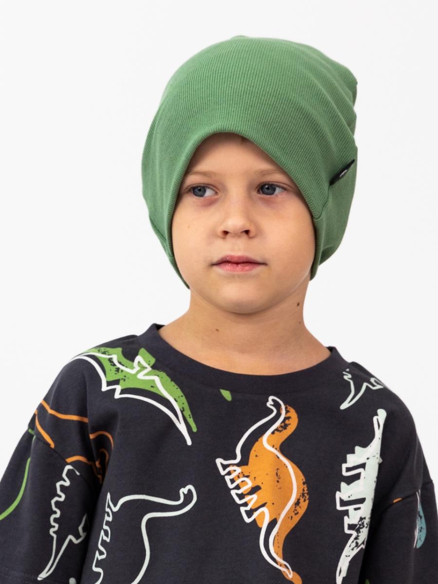 картинка Шапка для мальчика Baby Boom А77/9-К Зелёный Дино Б116 от магазина детских товаров ALiSa