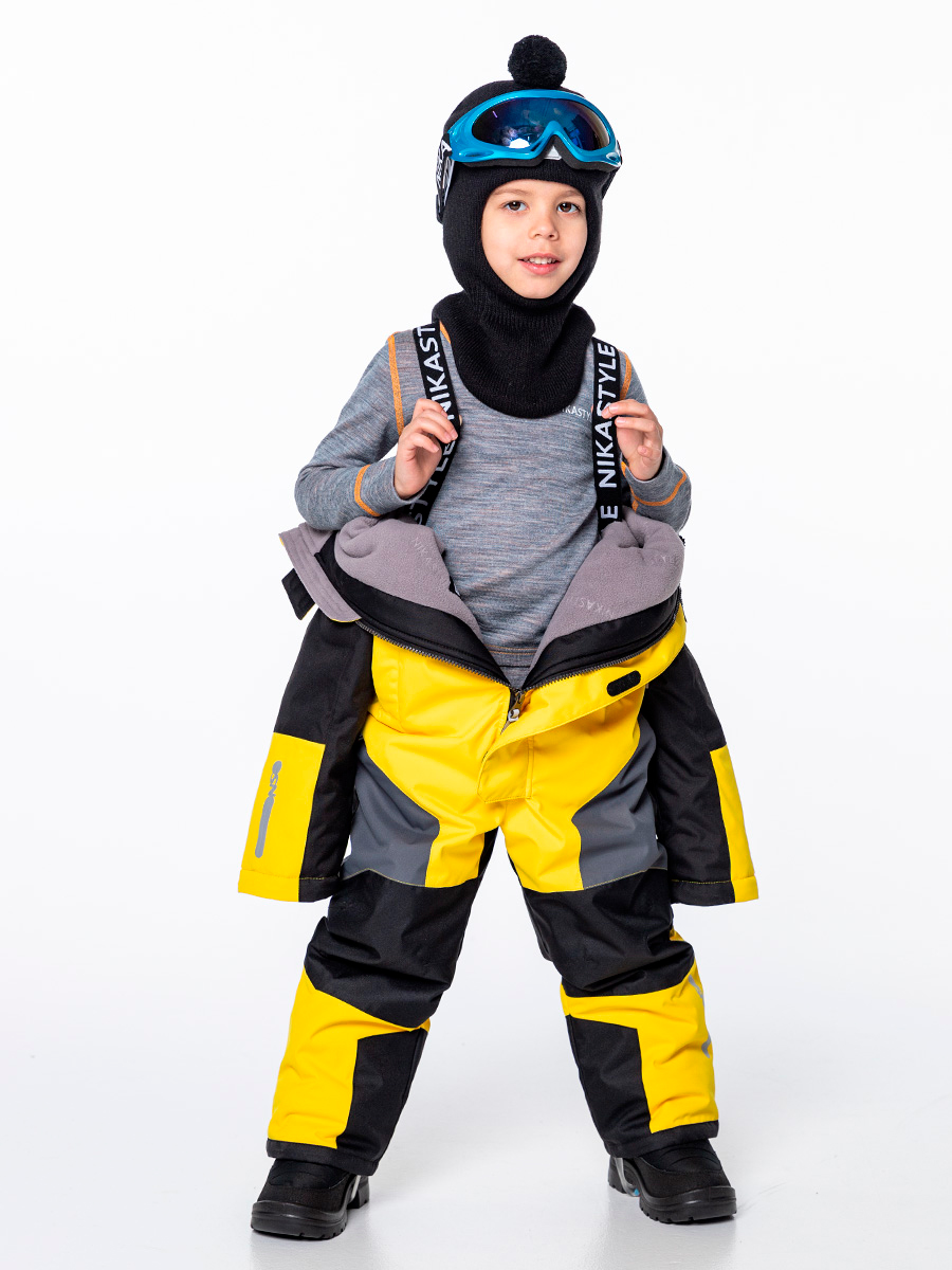 картинка Комбинезон зимний для мальчика NIKASTYLE 8з6524 Желтый черный от магазина детских товаров ALiSa