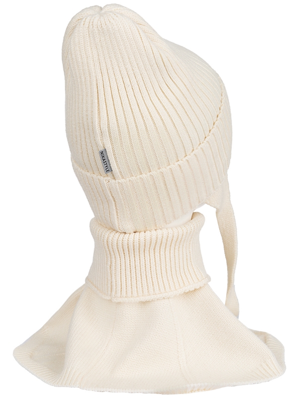 картинка Комплект шапка манишка для девочки NIKASTYLE 12з16024 Молоко от магазина детских товаров ALiSa