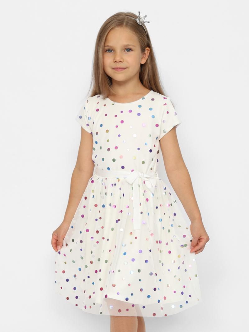 картинка Платье для девочки Cherubino CWKG 63636-21 Экрю от магазина детских товаров ALiSa