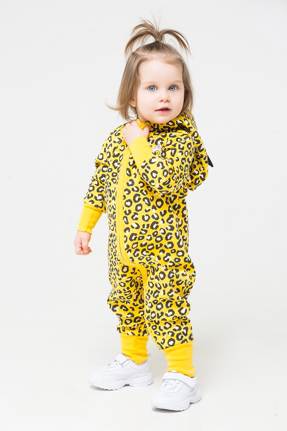 картинка Комбинезон для девочки Crockid КР 6331 желтый, леопард к269 от магазина детских товаров ALiSa
