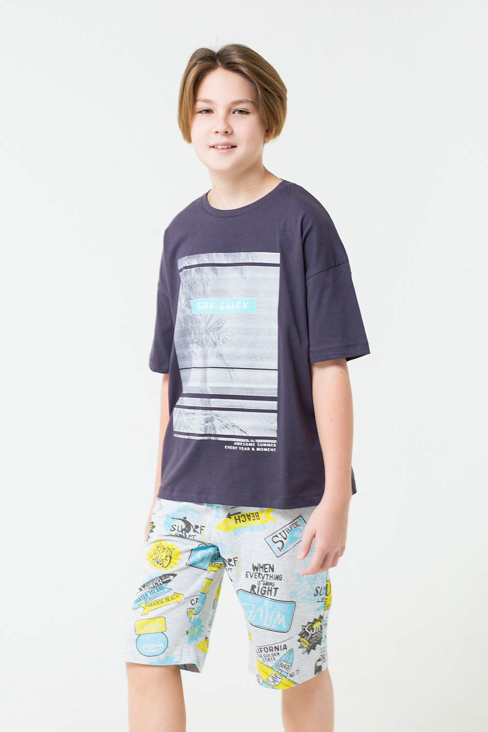 картинка Комплект для мальчика КБ 2686 темно-серый + серфинг на меланже от магазина детских товаров ALiSa