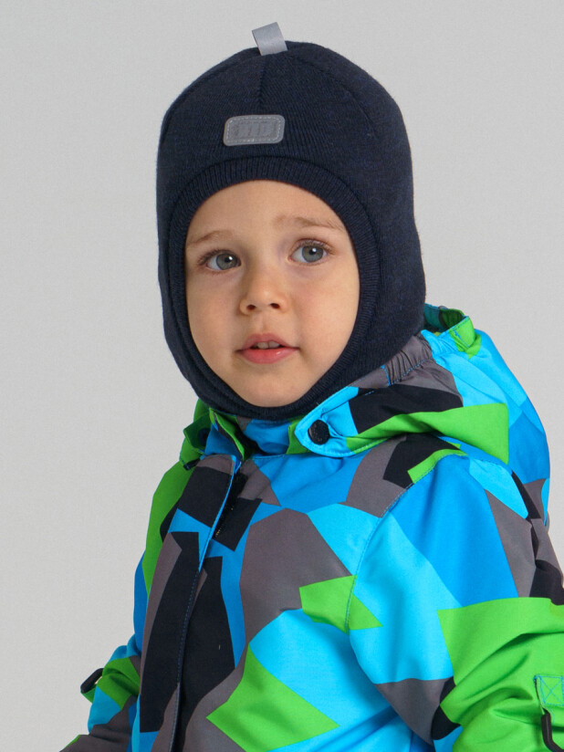 картинка Шлем утепленный для мальчика PL 32113043 темно-синий от магазина детских товаров ALiSa