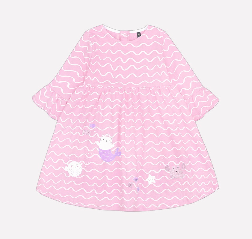 картинка Платье для девочки Crockid КР 5508 волна на розовом облаке к209 от магазина детских товаров ALiSa
