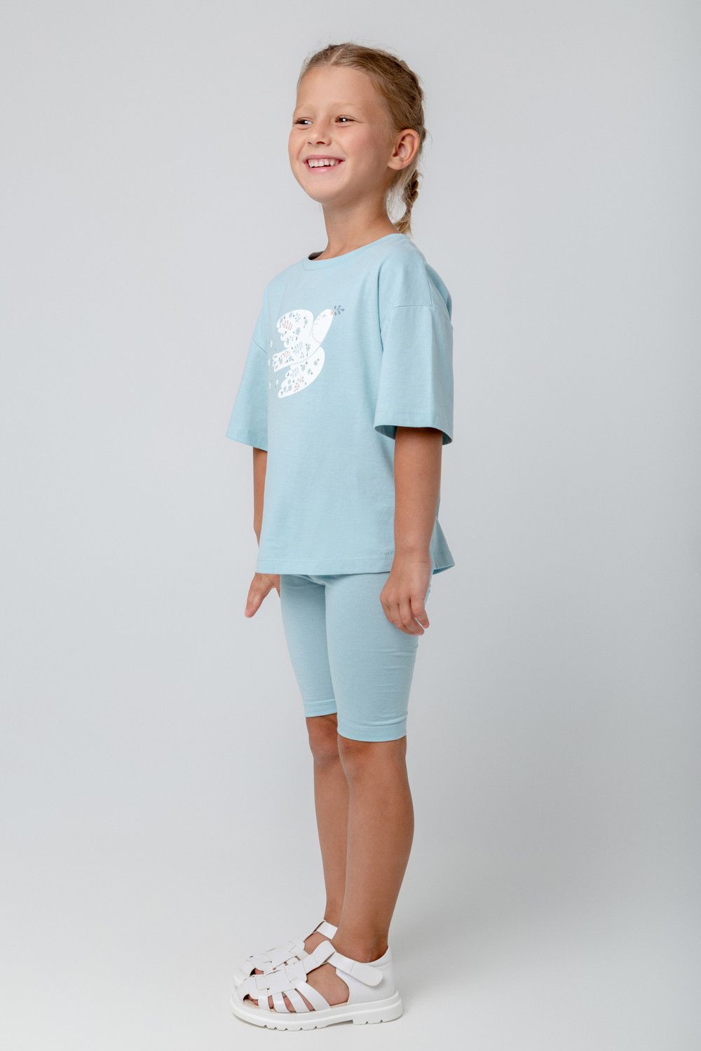 картинка Бриджи для девочки Crockid КР 4036 голубой к367 от магазина детских товаров ALiSa