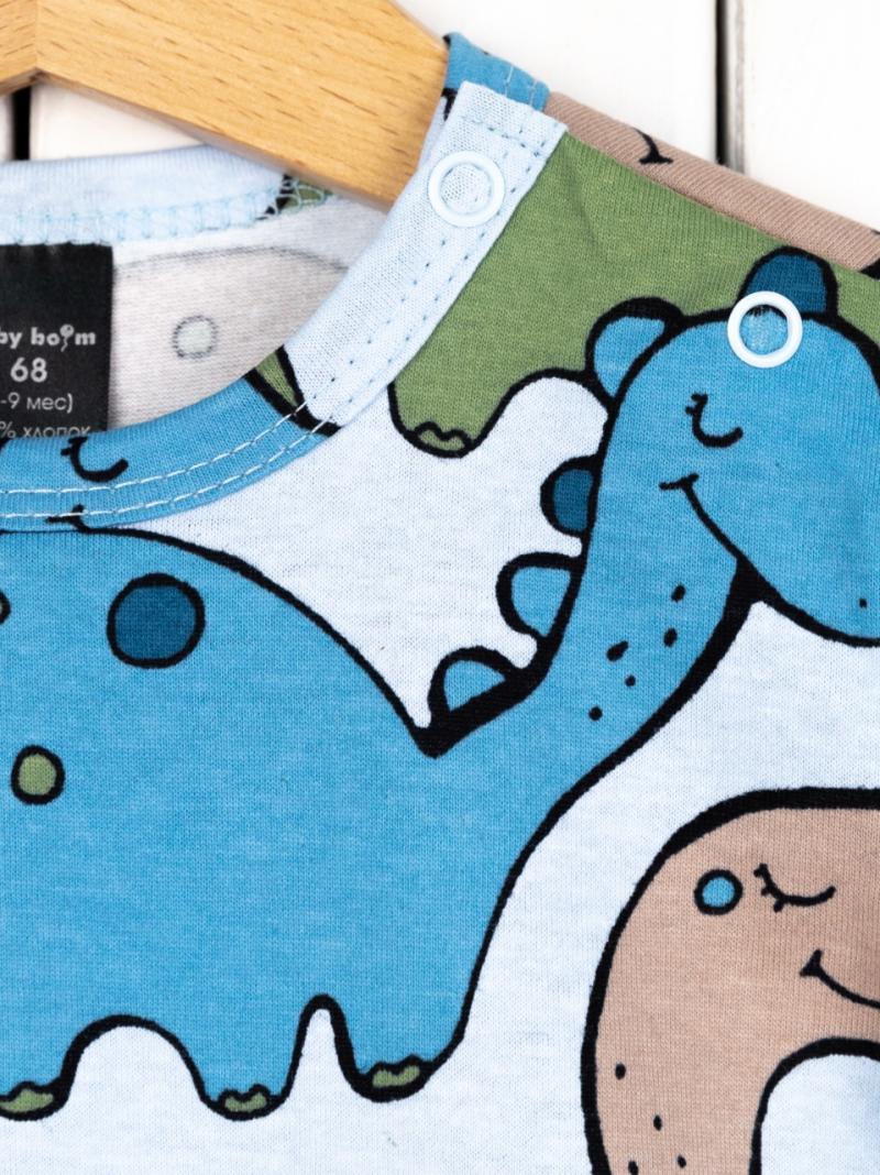 картинка Футболка для мальчика Baby Boom Ф88/18-К Дино на голубом я736 от магазина детских товаров ALiSa
