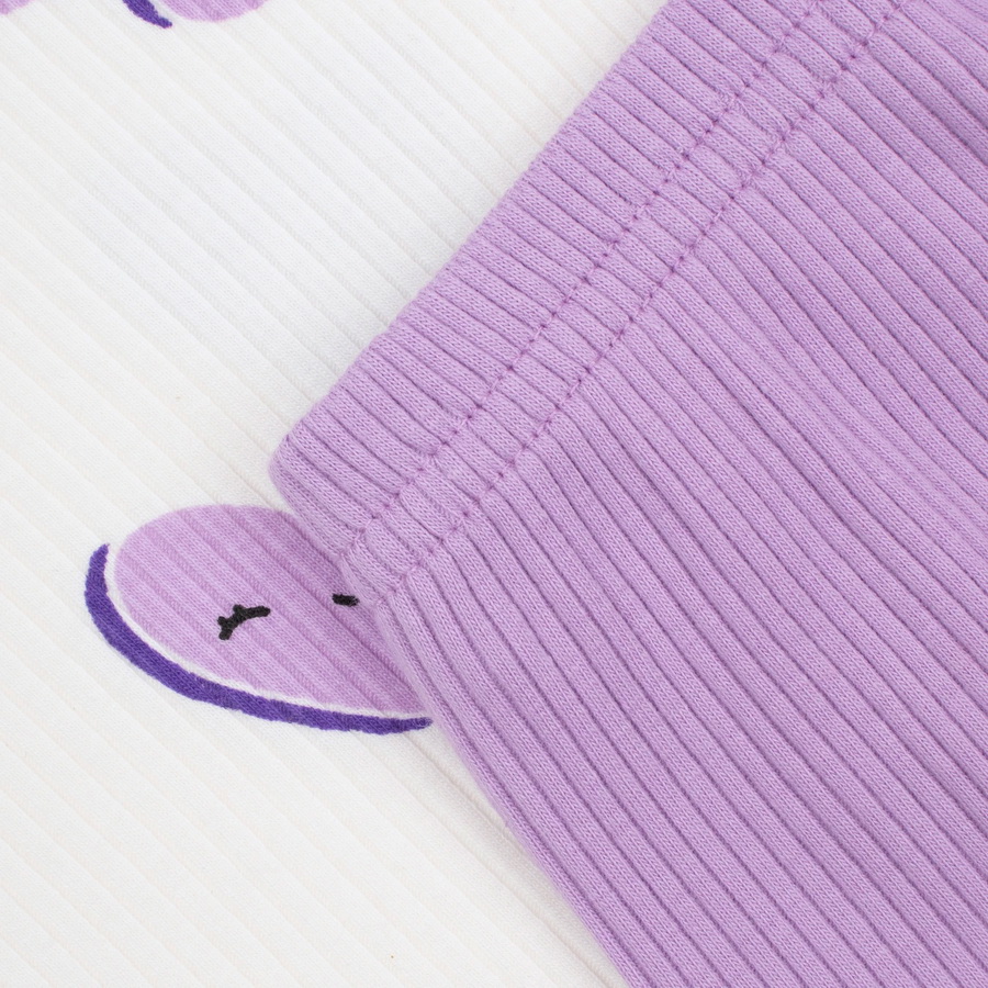 картинка Пижама для девочки YLA 7750400202 Молочный сердца фиолетовый от магазина детских товаров ALiSa