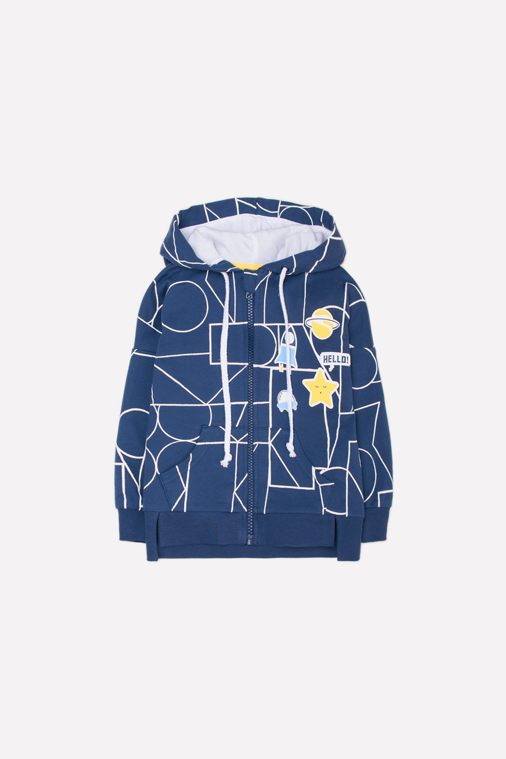 картинка Куртка для мальчика Crockid КР 300914 темно-синий, геометрические фигуры к246 от магазина детских товаров ALiSa