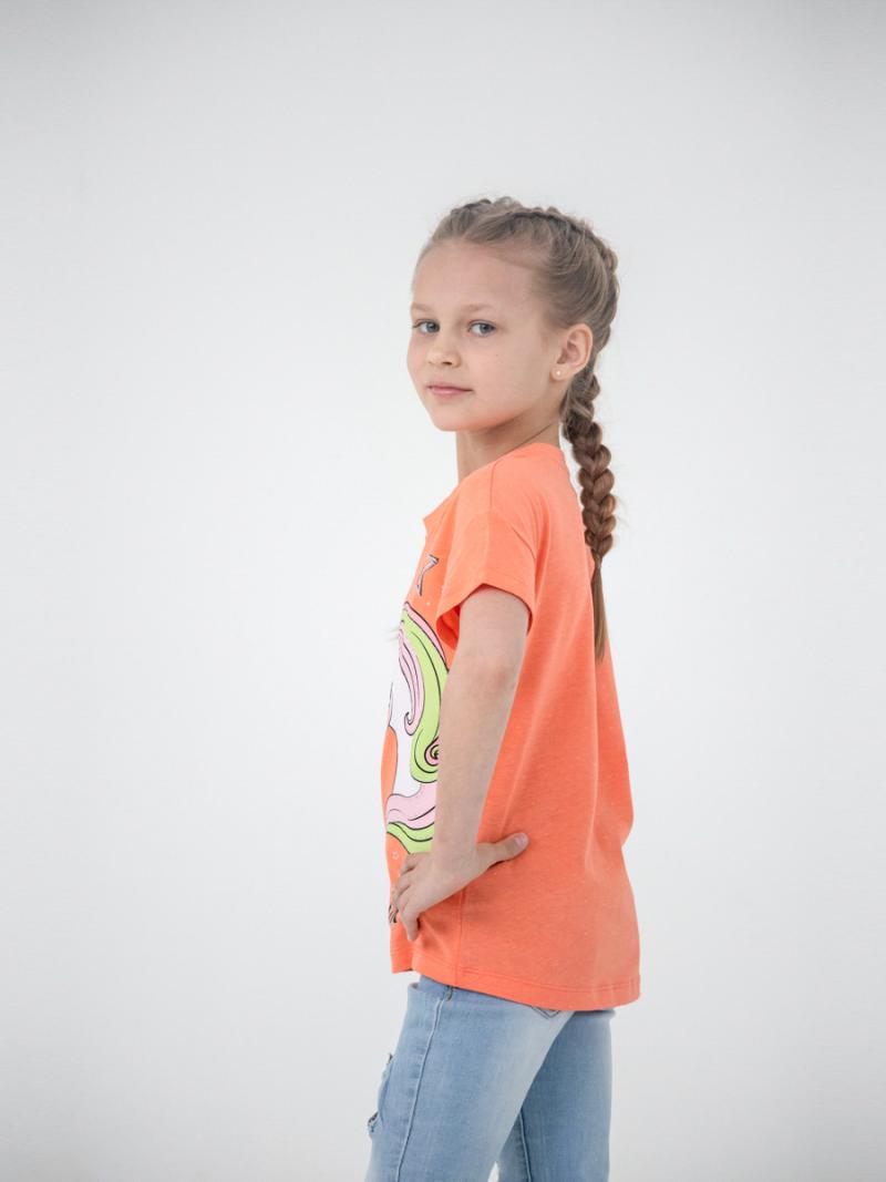 картинка Футболка для девочки Cherubino CSKG 63101-28-317 Коралловый от магазина детских товаров ALiSa