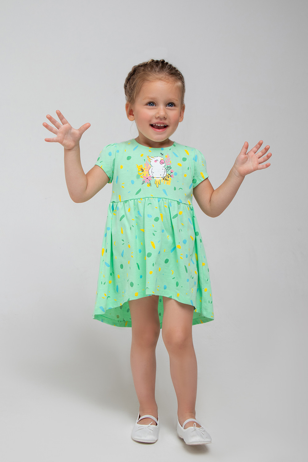картинка Платье для девочки Crockid КР 5739 нео-минт, цветное ассорти к327 от магазина детских товаров ALiSa