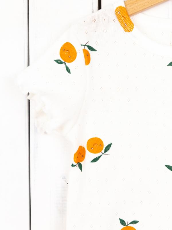 картинка Пижама для девочки Baby Boom КС21/3-Р Ажурная рибана Апельсины от магазина детских товаров ALiSa