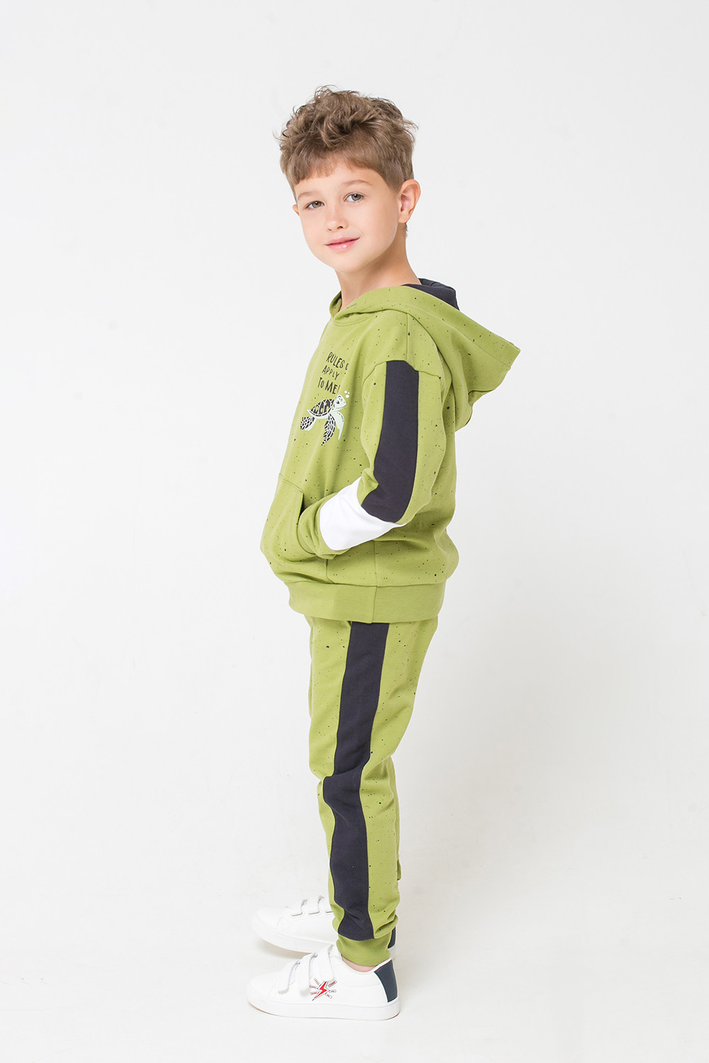 картинка Брюки для мальчика Crockid КР 4959 зеленый крапинка к276 от магазина детских товаров ALiSa