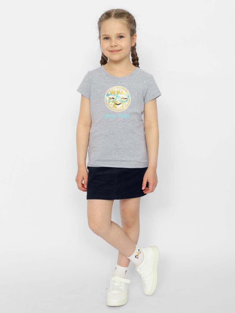 картинка Футболка для девочки Cherubino CSKG 63559-11-372 Светло-серый меланж от магазина детских товаров ALiSa