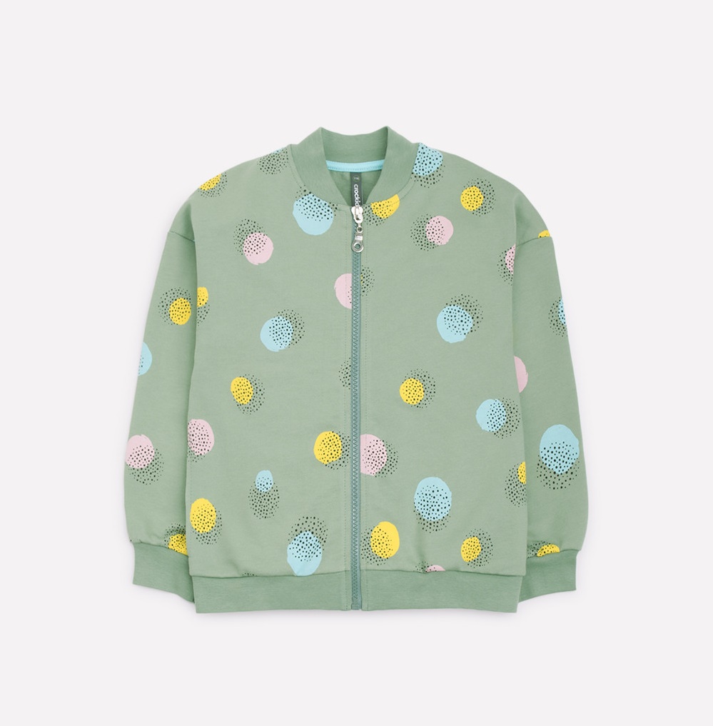 картинка Куртка для девочки Crockid К 301313 милитари, цветные шарики к1266 от магазина детских товаров ALiSa