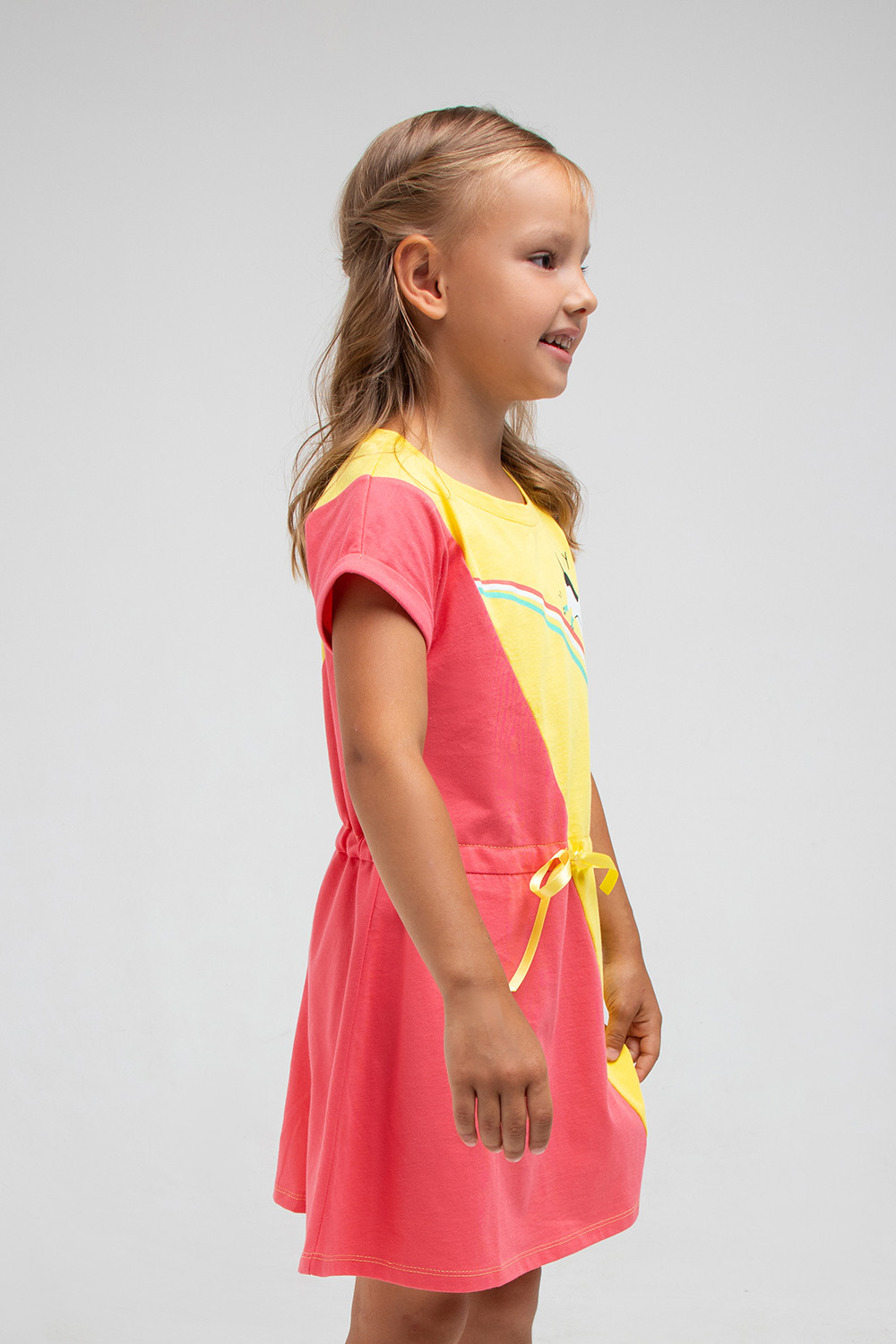 картинка Платье для девочки Crockid К 5686 коралл, сочный лимон к1286 от магазина детских товаров ALiSa