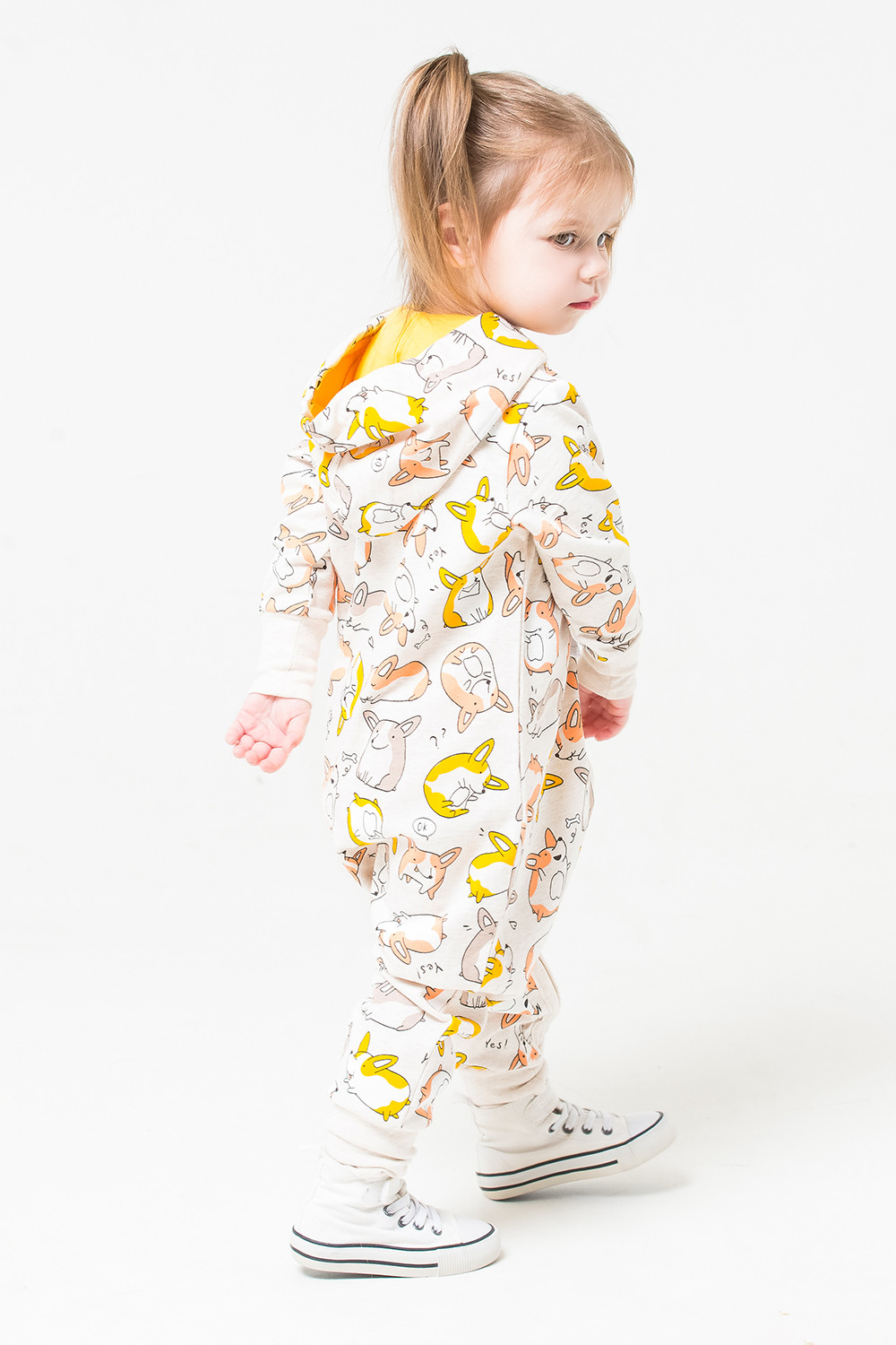 картинка Комбинезон для девочки Crockid КР 6327 светло-бежевый меланж, корги к265 от магазина детских товаров ALiSa