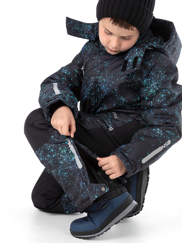 картинка Комбинезон зимний для мальчика NIKASTYLE 8з5524 Черный бирюза от магазина детских товаров ALiSa