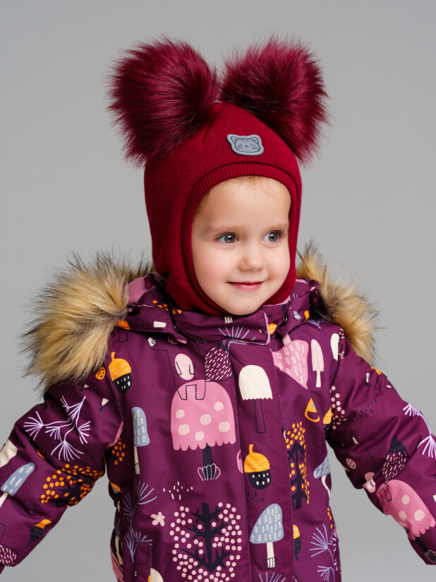 картинка Шлем утепленный для девочки PL 32329040 Бордовый от магазина детских товаров ALiSa